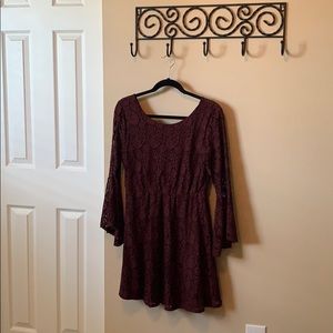 Maroon long sleeved dress